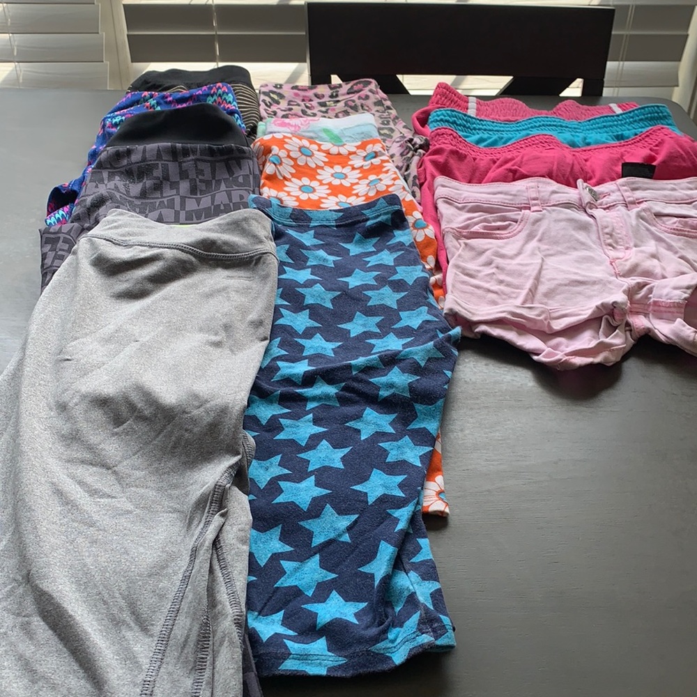 Girls 7/8 shorts, 3/4 capris, capris. 12 items